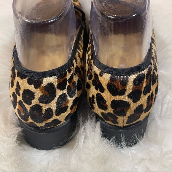 Ukies Alexa Leopard Calf Hair Wedged Platform Loafers - Picture 3 of 8